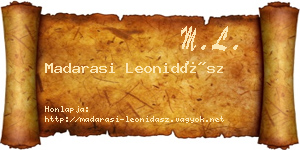 Madarasi Leonidász névjegykártya